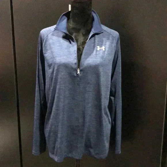Under Armor Loose Fit athletic pullover/jacket, 1/4 zip,logo graphic,lightweight - Picture 3 of 8